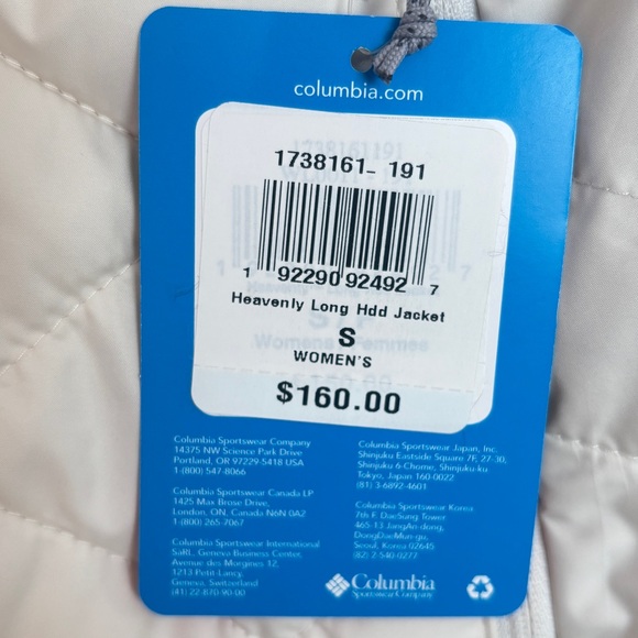 NWT • Columbia • Women's Heavenly Long Hooded Jacket • Small • Chalk • Omni-Heat - Picture 4 of 4